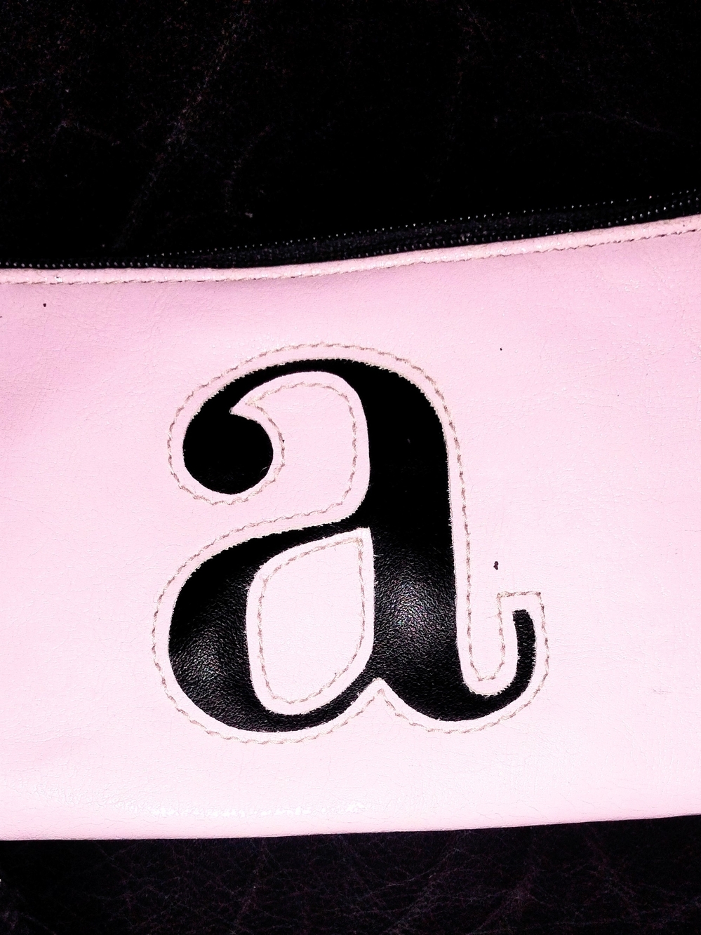 Pink Makeup Bag W/ Embroidered "a"